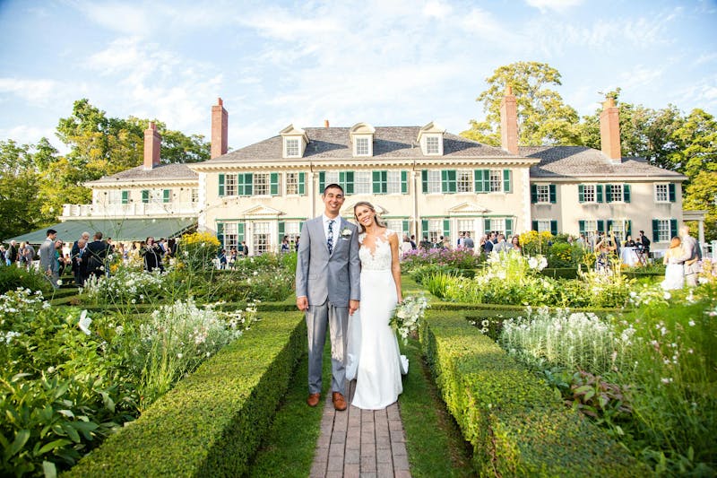 Groom in textured gray wedding suit for men