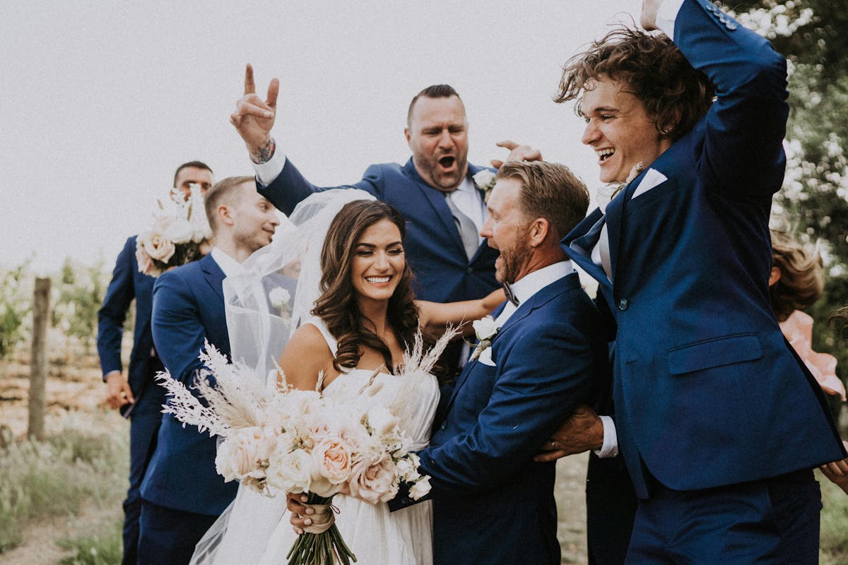 blue men's wedding suit