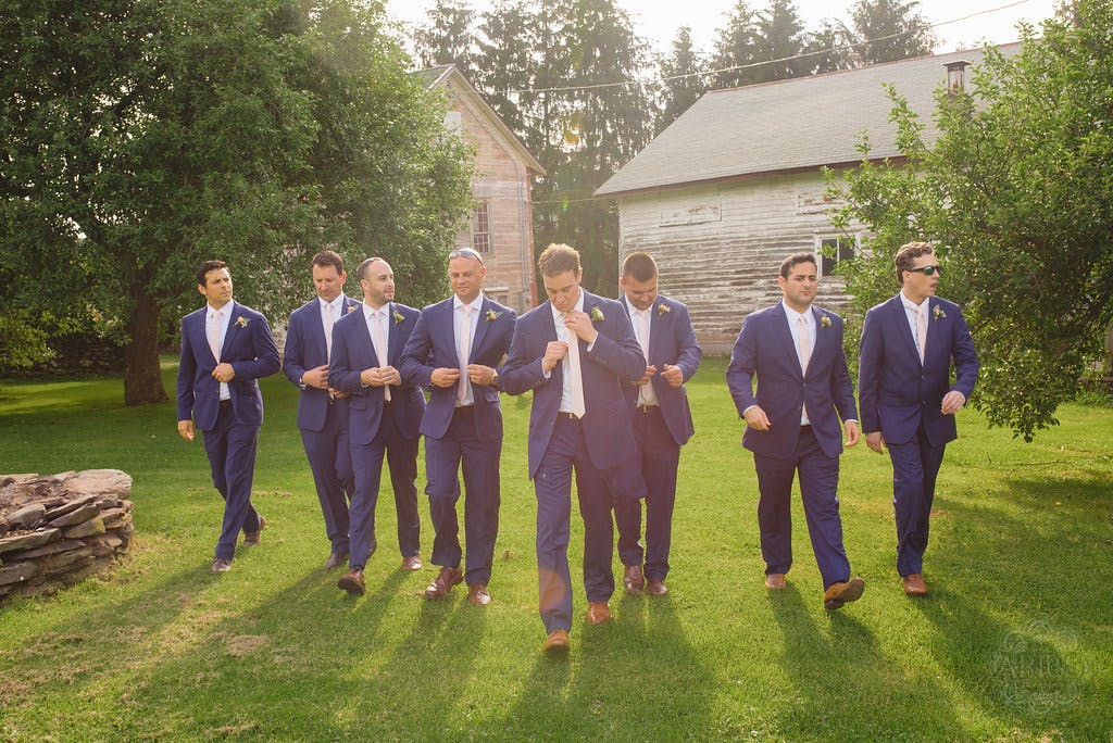 brilliant blue groomsmen suits