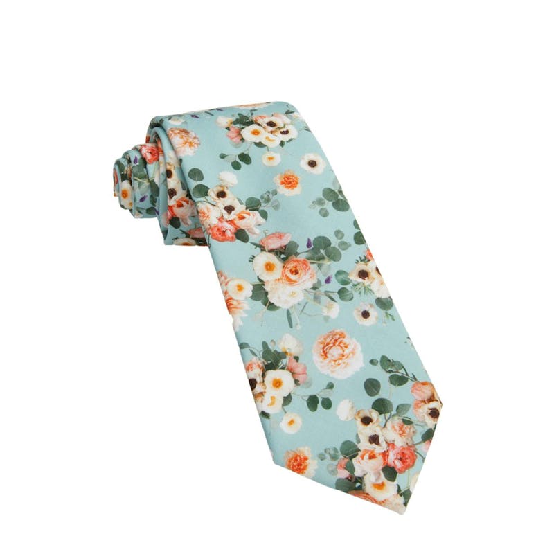 light blue floral tie