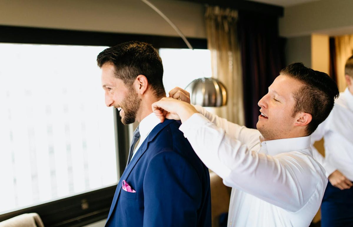 Planning the bachelor party, finding wedding suits and writing a wedding speech are responsibilities of the best man.