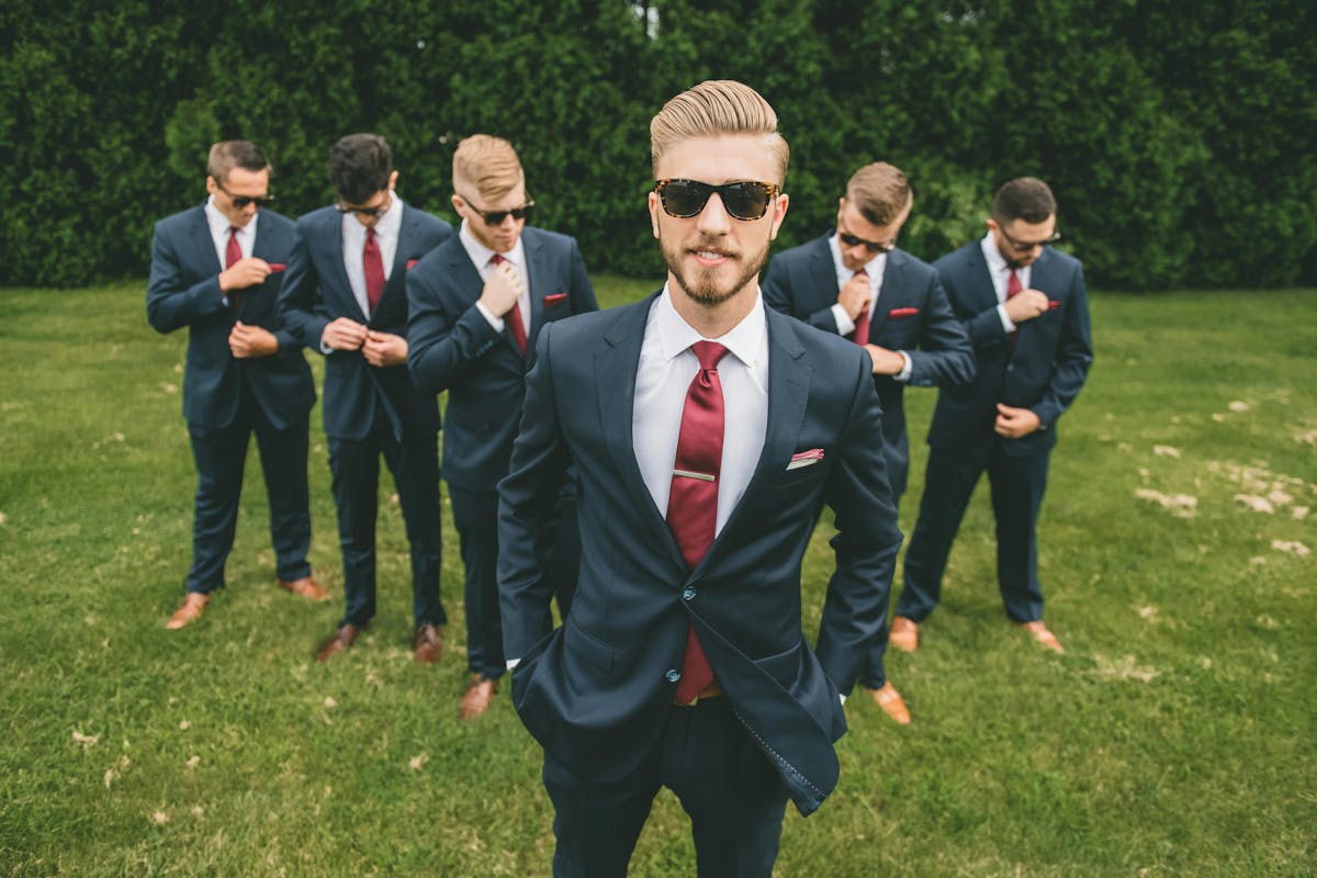 Navy blue wedding suits for men