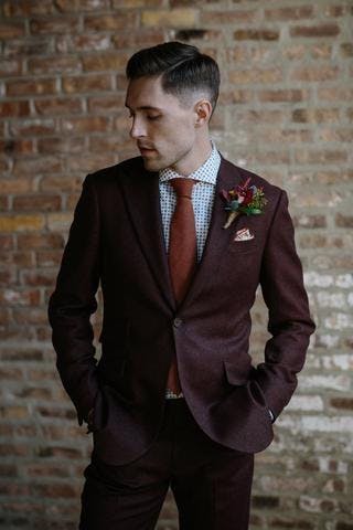 burgundy wedding attire for men