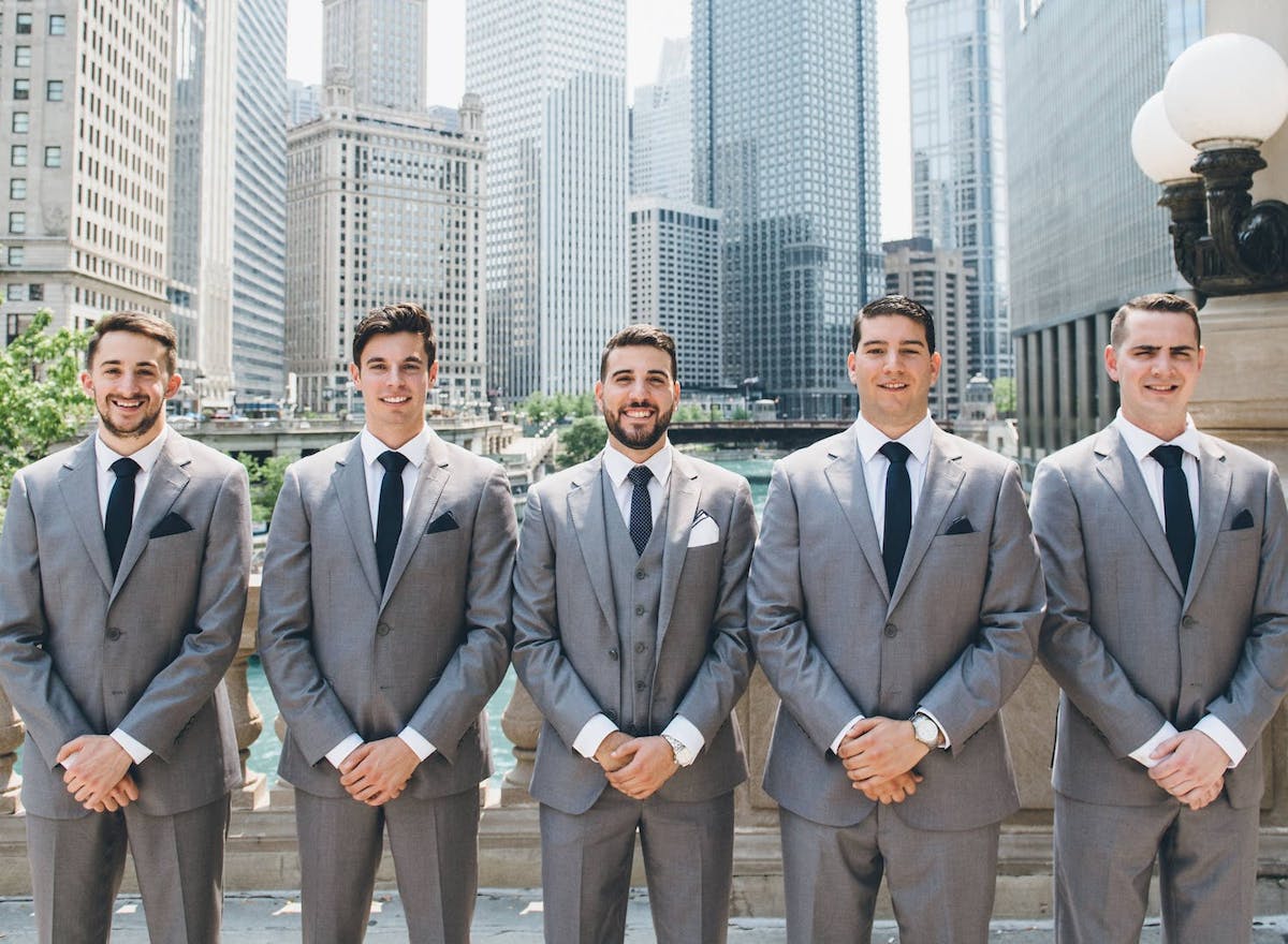 light gray wedding suits